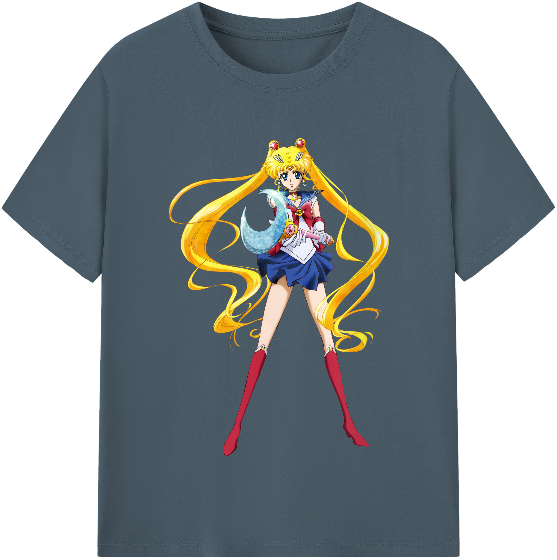 （画像用） 美少女戦士セーラームーン 月野 うさぎ つきの うさぎ Sailor Moon Tsukino Usagi 綿100％半袖Tシャツ（フロントプリント）